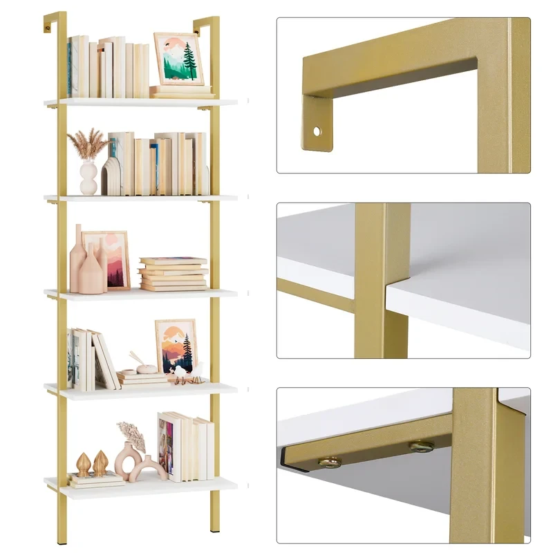 Minimalist bookcase gold