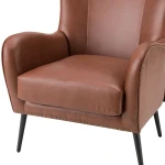 Leather Chair with Wooden legs