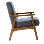 Mid-century velvet accent chair