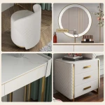 Zan Luxury Vanity Desk white gold