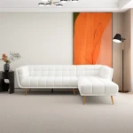 L-Shaped White Sectional Sofa