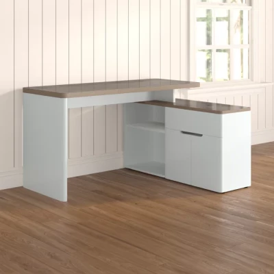 L Shaped Corner Desk with Shelves