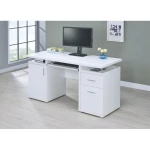 zan modern study desk color white