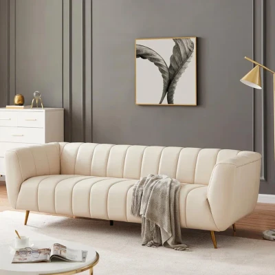 Luxury White Velvet Sofa