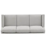Mid-century velvet sofa in white