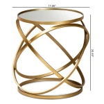 Zan rounded table stainless gold