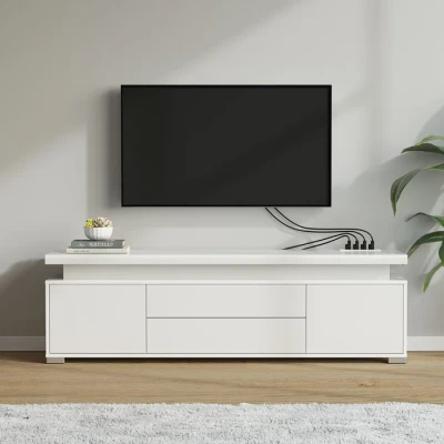 Modern White TV Stand