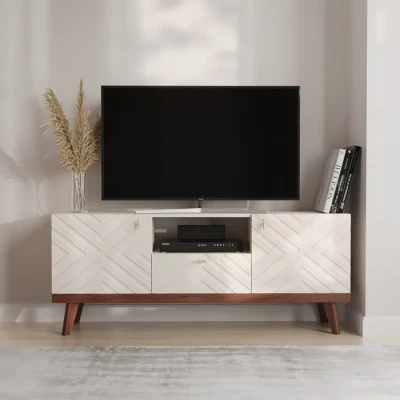 Modern Off White TV Stand